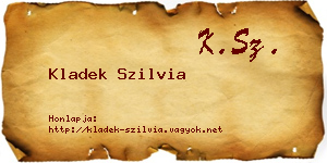 Kladek Szilvia névjegykártya