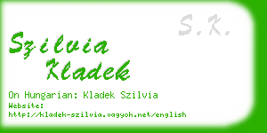 szilvia kladek business card